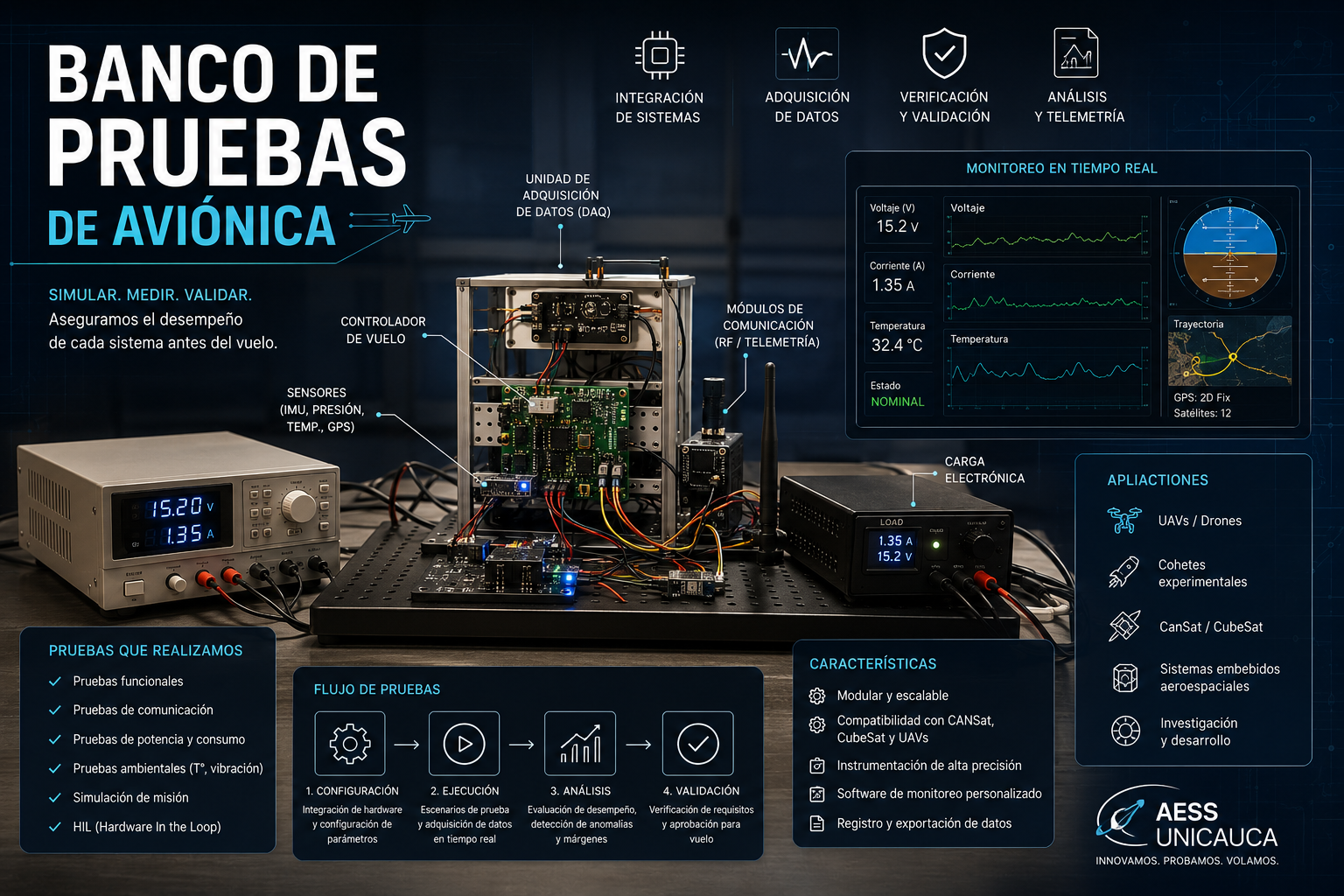 Banco de pruebas de aviónica