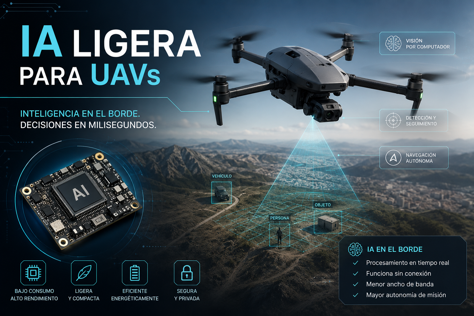 IA ligera para UAVs
